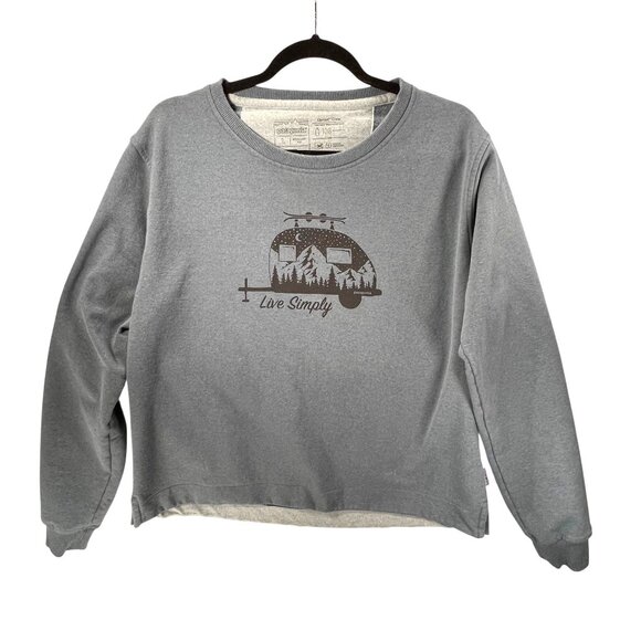 Patagonia Live Simply Gray Crewneck Sweatshirt Recycled Womens L Camping Outdoor - Picture 1 of 11